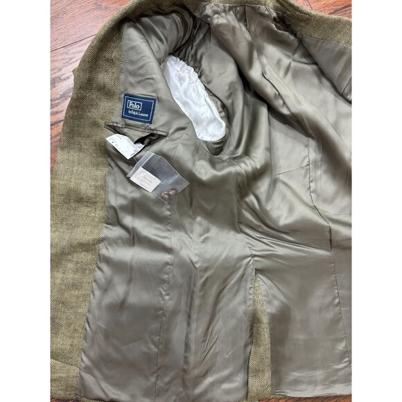 NEW Ralph Lauren 100 % Lino Jacket Blazer 40R GARRISON Italy Herringbone - Picture 10 of 12